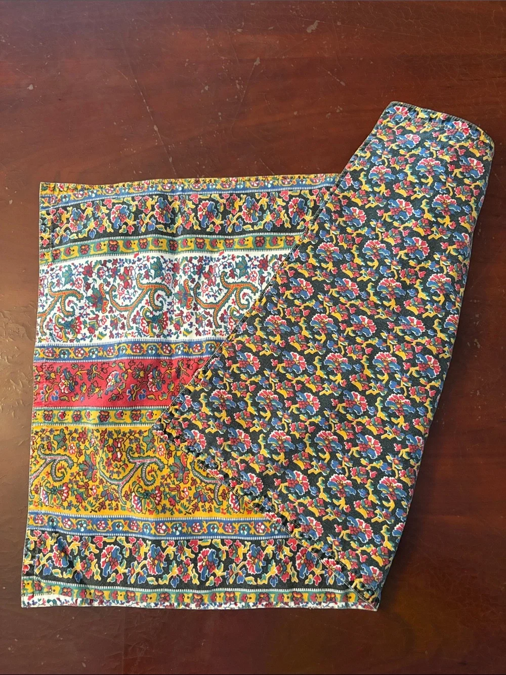 Set of 2 Vintage Williams Sonoma Reversible Cotton Paisley Floral Placemat
